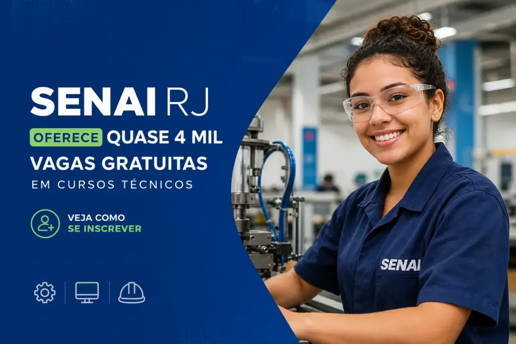 Jovem mulher no SENAI RJ em aula técnica com equipamento