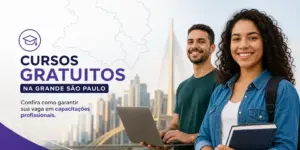 Jovens adultos em São Paulo promovendo cursos grátis em 2026