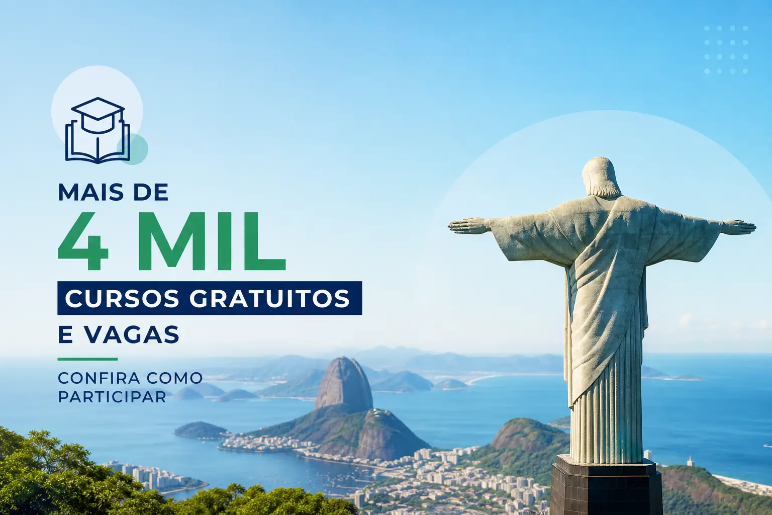 Cristo Redentor no Rio com cursos gratuitos 2026