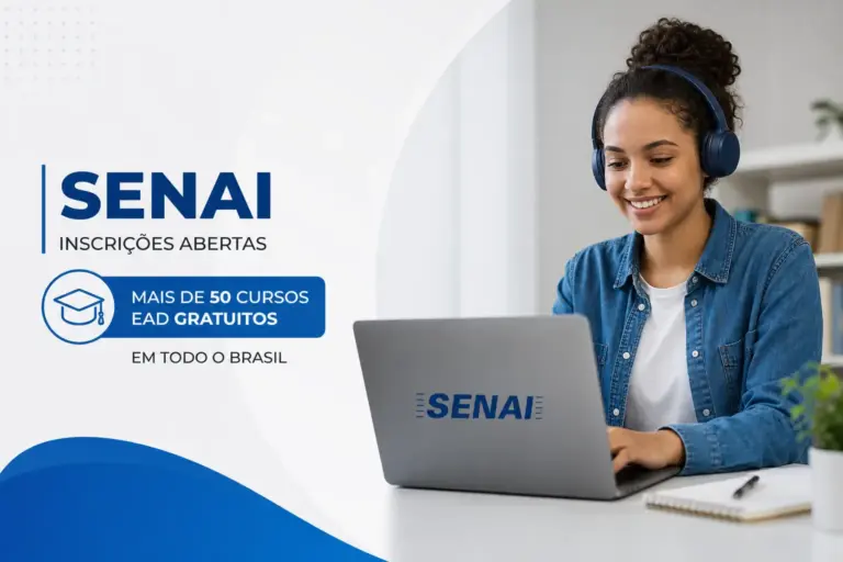 Jovem sorrindo com laptop aprendendo educação financeira