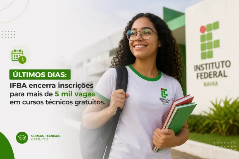 Estudante do IFBA sorrindo, inscrições abertas para cursos