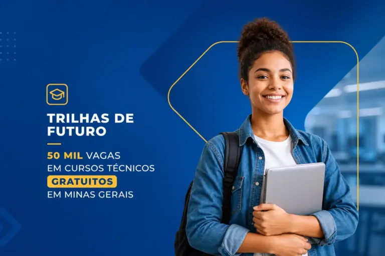 Jovem sorrindo com tablet, cursos gratuitos Minas Gerais