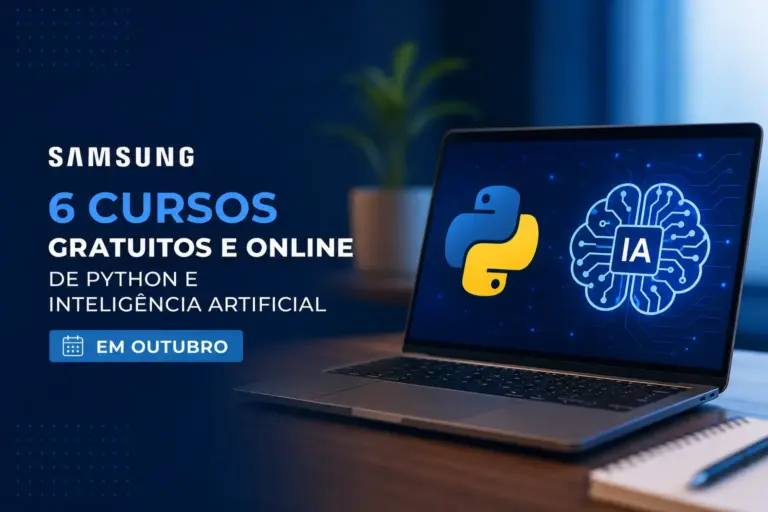 Computador com cursos de Python e IA gratuitos em outubro